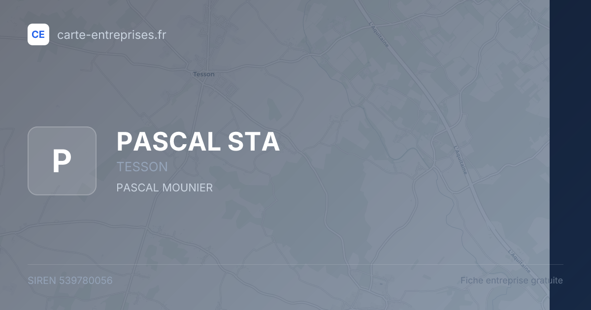 PASCAL STA — 539780056 — fiche entreprise