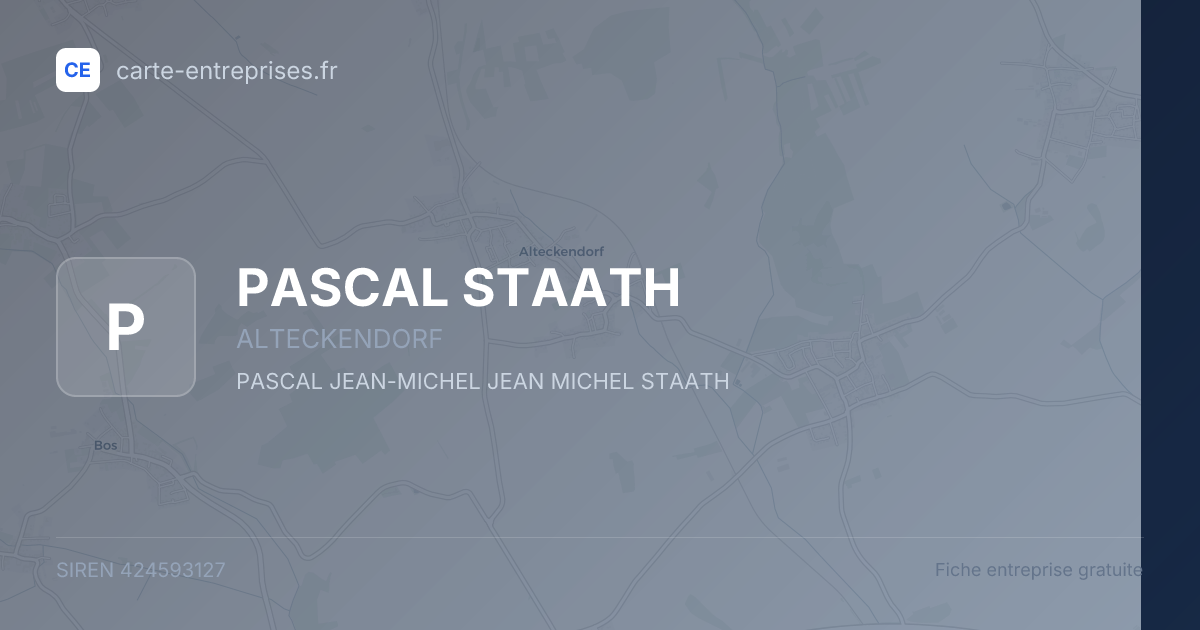 PASCAL STAATH — 424593127 — fiche entreprise