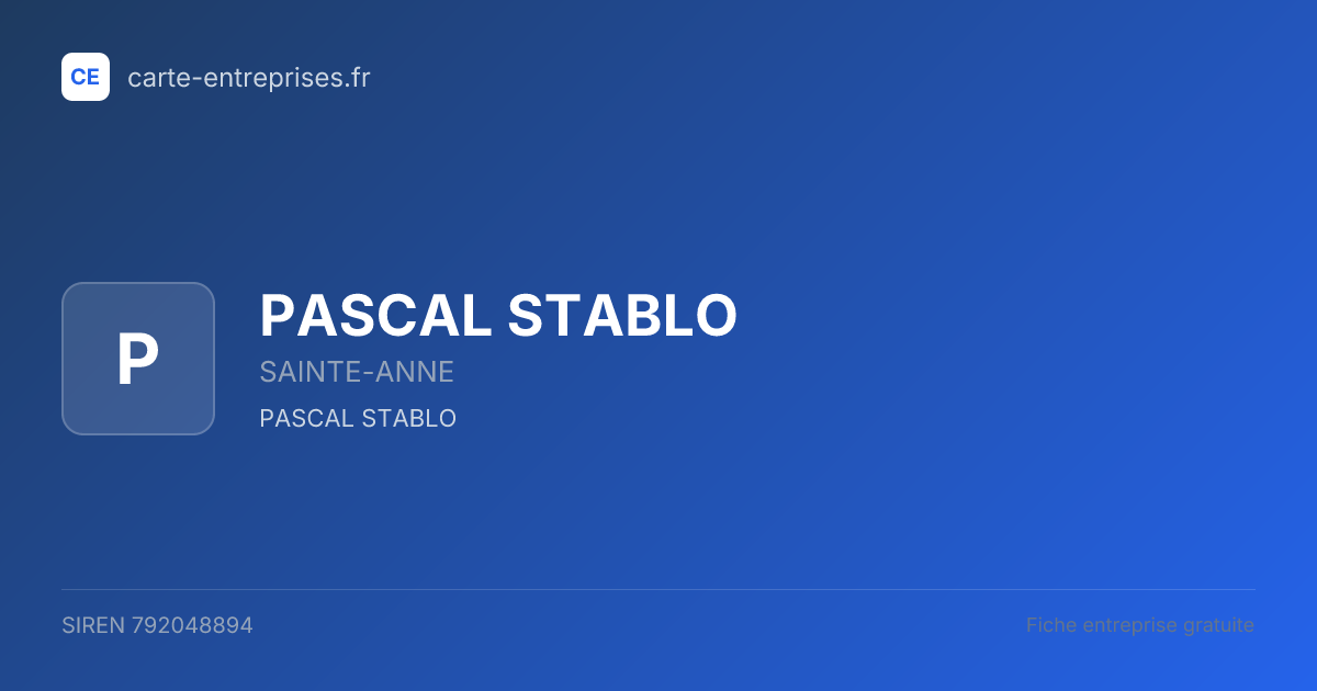 PASCAL STABLO — 792048894 — fiche entreprise