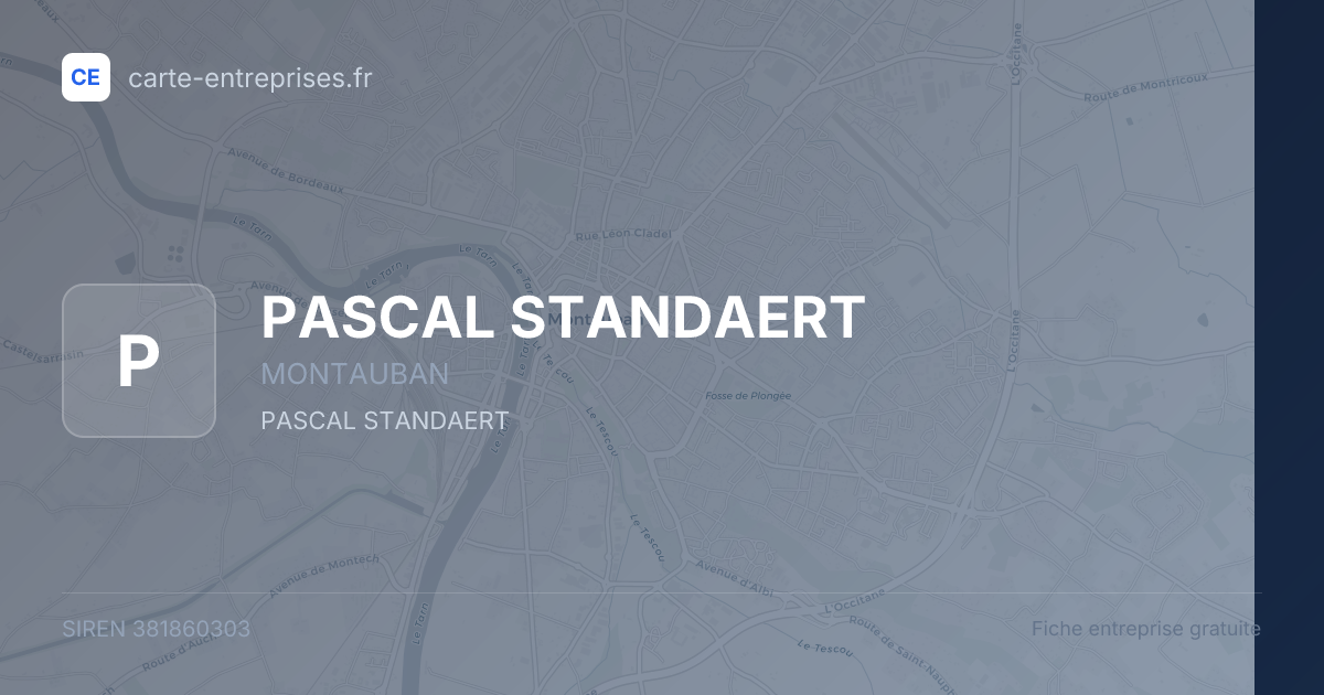 PASCAL STANDAERT — 381860303 — fiche entreprise