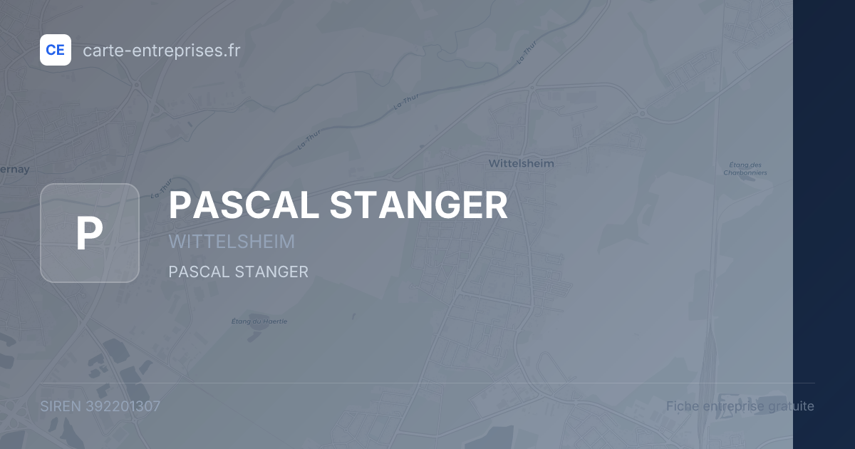 PASCAL STANGER — 392201307 — fiche entreprise