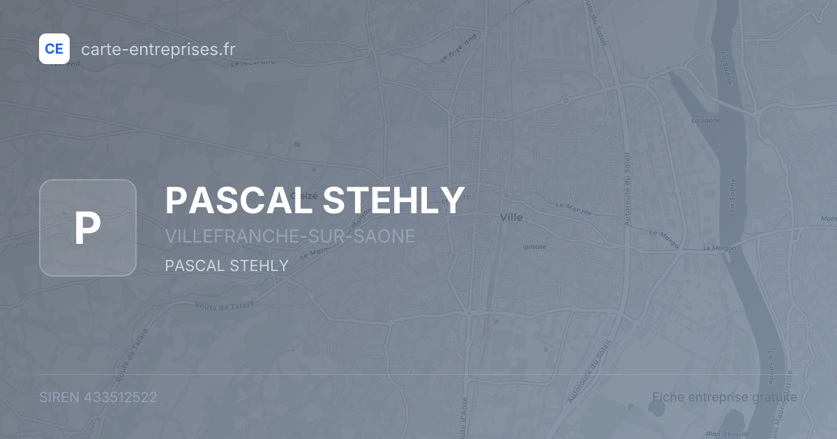 PASCAL STEHLY — 433512522 — fiche entreprise