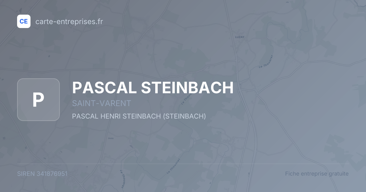 PASCAL STEINBACH — 341876951 — fiche entreprise