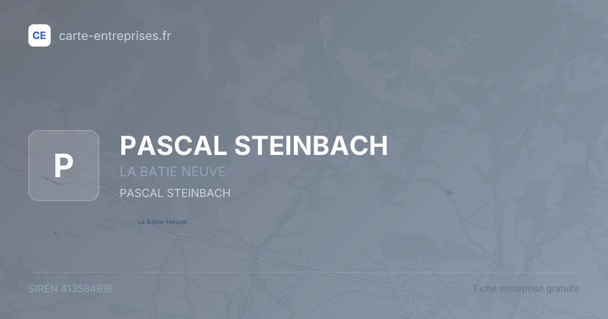 PASCAL STEINBACH — 413584616 — fiche entreprise
