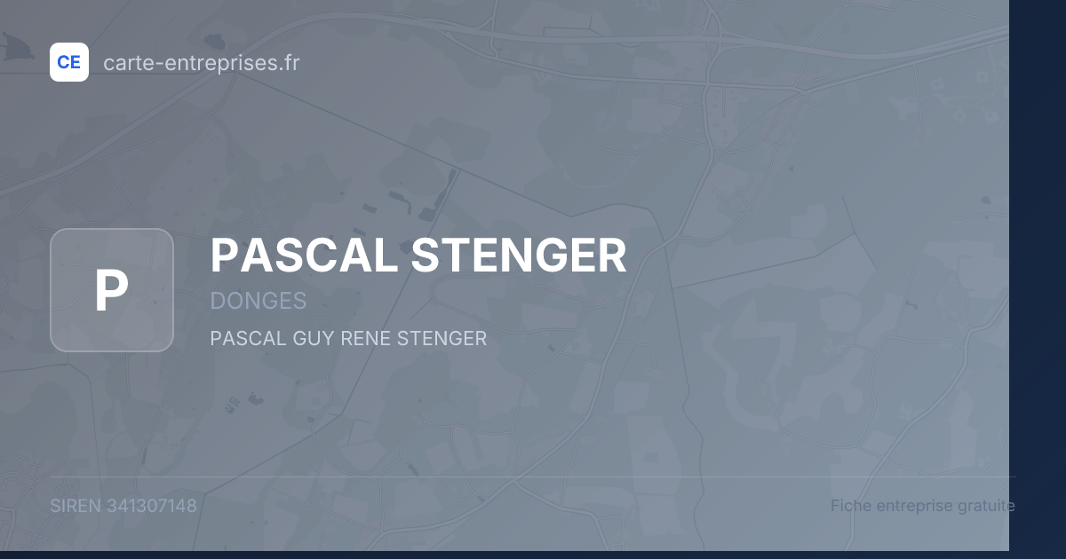 PASCAL STENGER — 341307148 — fiche entreprise