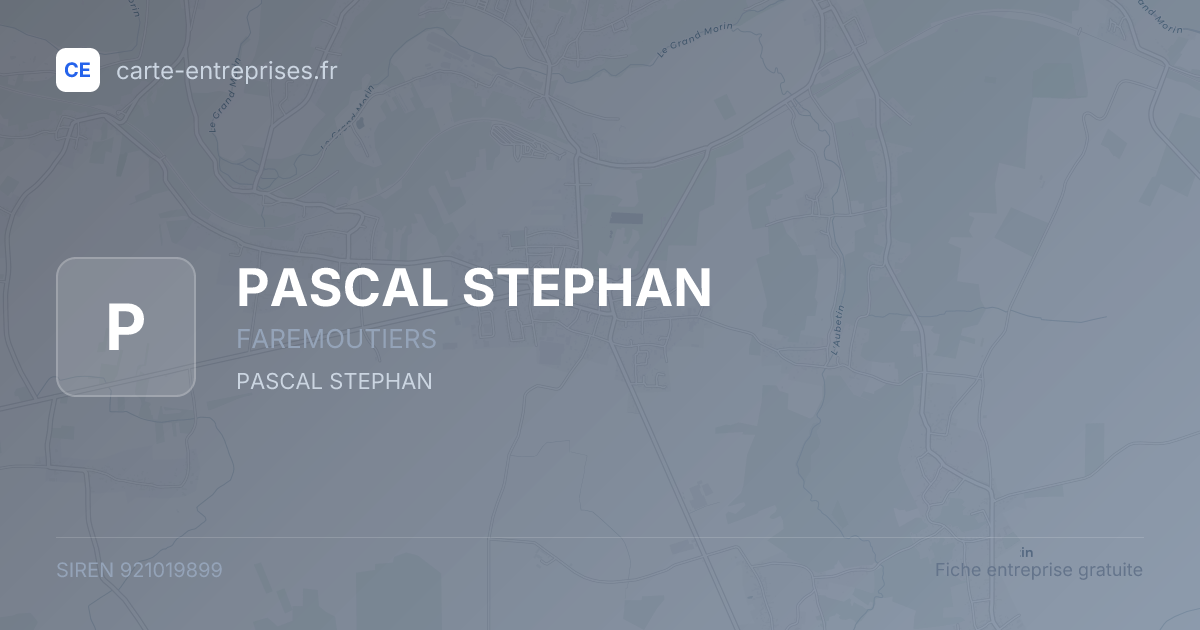 PASCAL STEPHAN — 921019899 — fiche entreprise