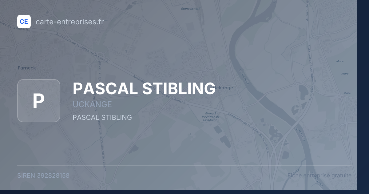 PASCAL STIBLING — 392828158 — fiche entreprise