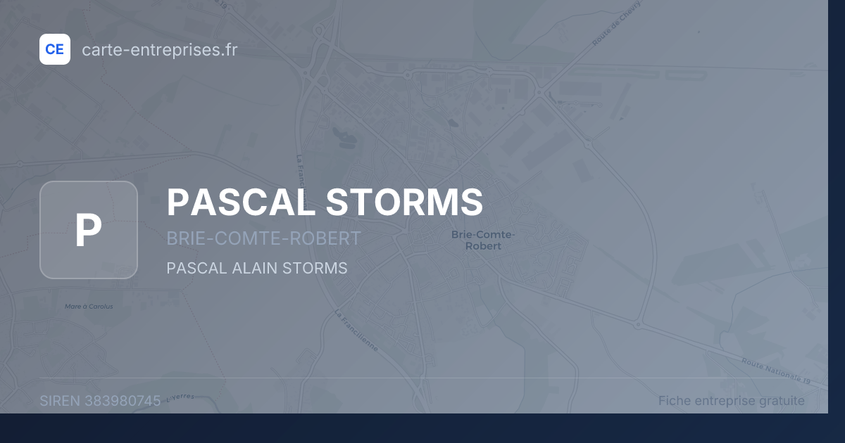 PASCAL STORMS — 383980745 — fiche entreprise