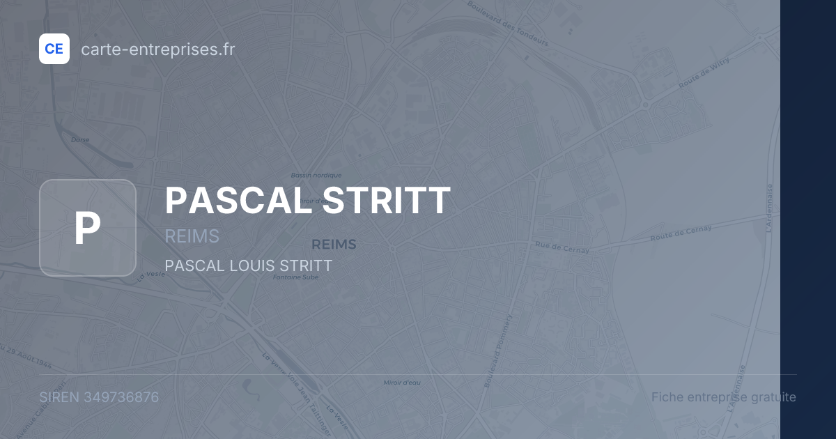 PASCAL STRITT — 349736876 — fiche entreprise