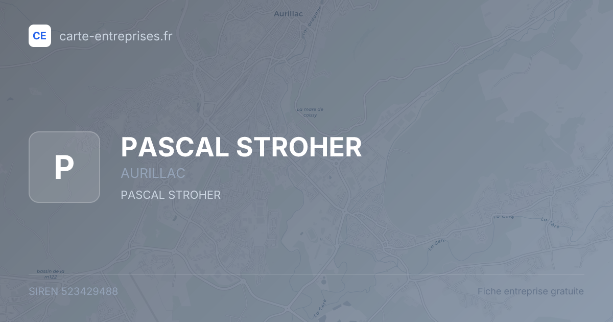 PASCAL STROHER — 523429488 — fiche entreprise