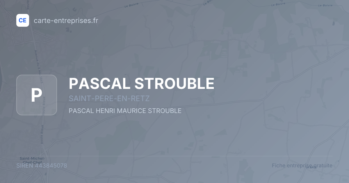 PASCAL STROUBLE — 443845078 — fiche entreprise