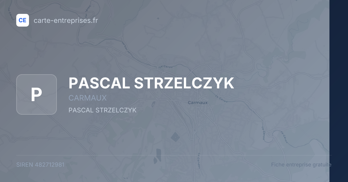 PASCAL STRZELCZYK — 482712981 — fiche entreprise