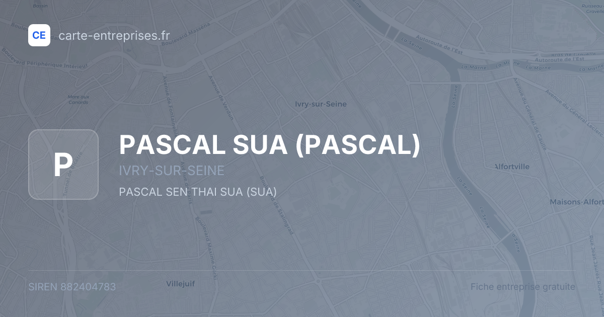 PASCAL SUA (PASCAL) — 882404783 — fiche entreprise