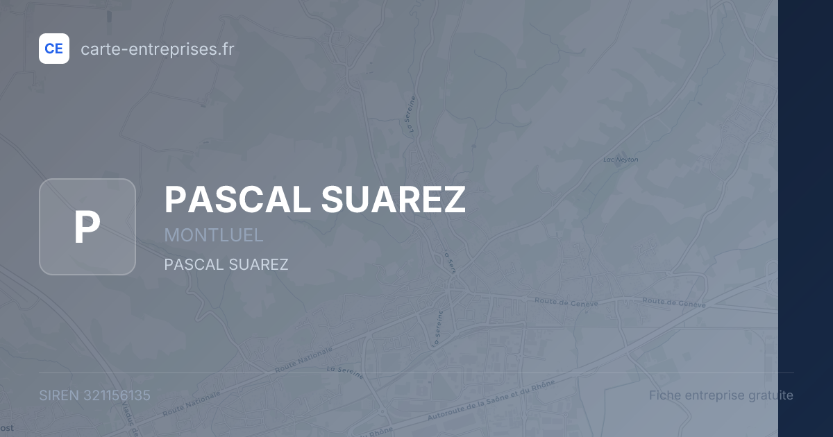 PASCAL SUAREZ — 321156135 — fiche entreprise