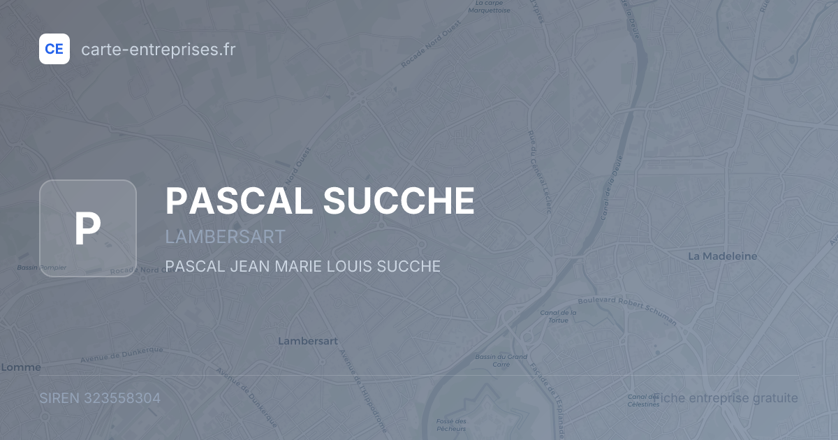 PASCAL SUCCHE — 323558304 — fiche entreprise