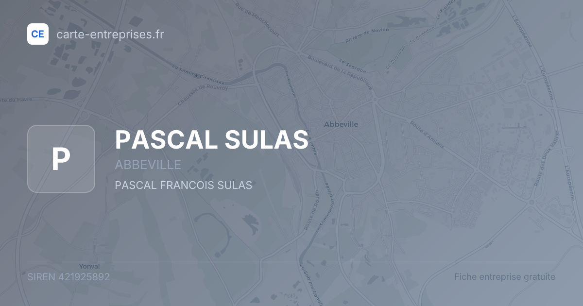 PASCAL SULAS — 421925892 — fiche entreprise