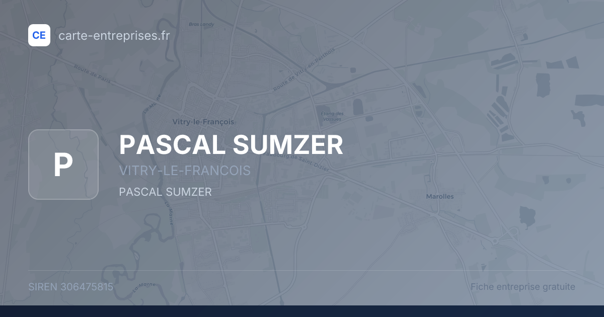 PASCAL SUMZER — 306475815 — fiche entreprise
