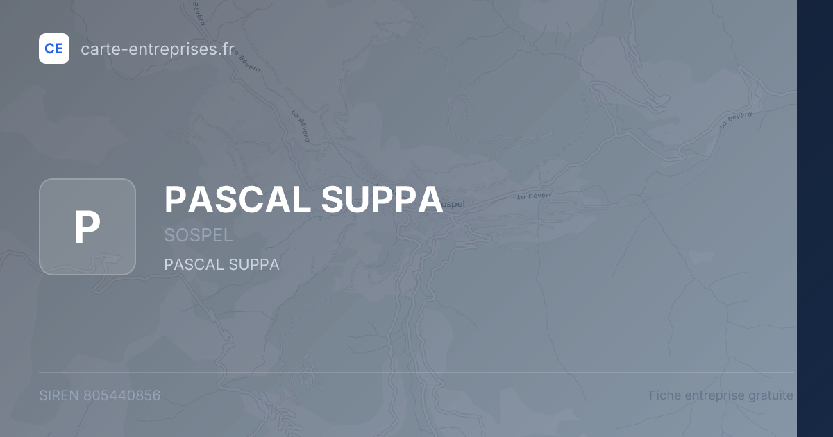 PASCAL SUPPA — 805440856 — fiche entreprise