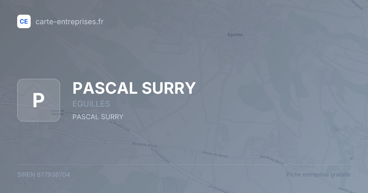 PASCAL SURRY — 877938704 — fiche entreprise