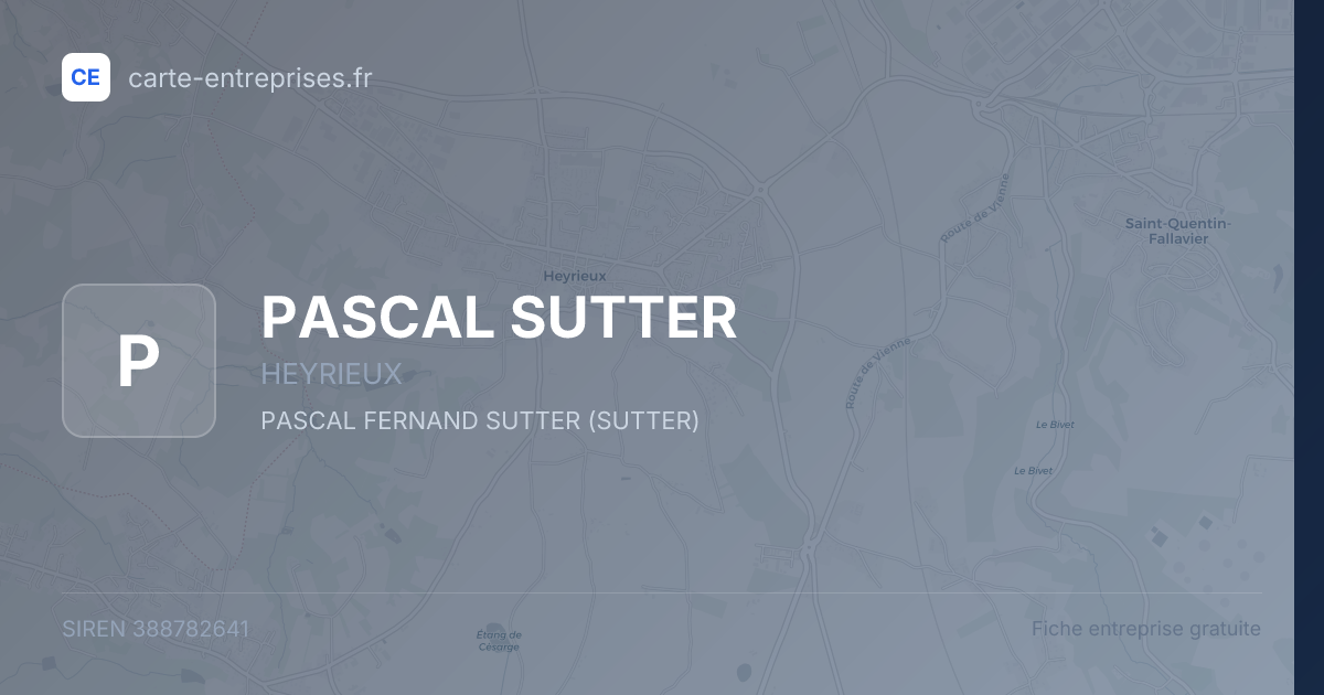 PASCAL SUTTER — 388782641 — fiche entreprise