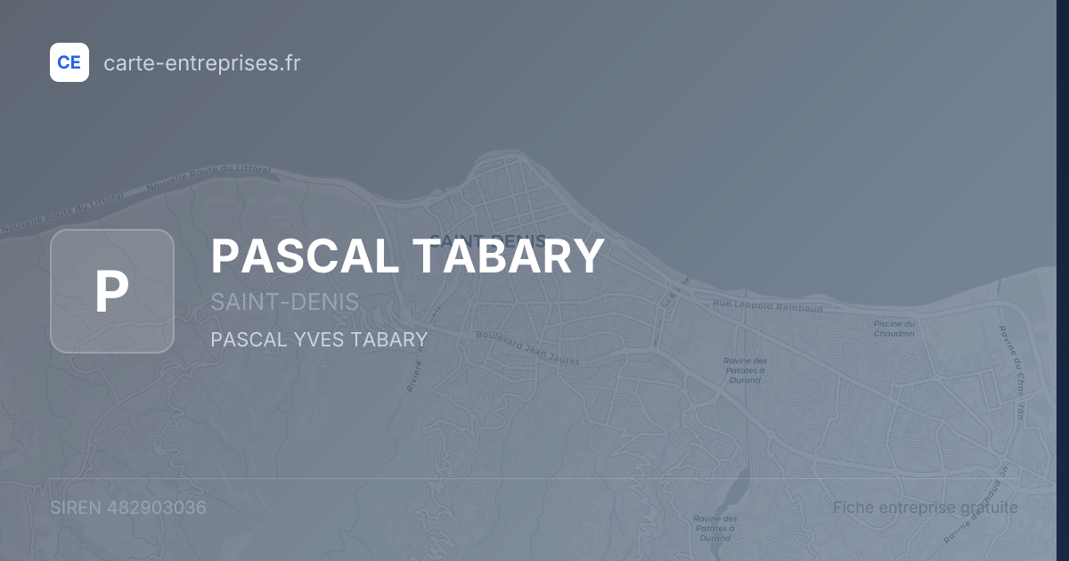 PASCAL TABARY — 482903036 — fiche entreprise