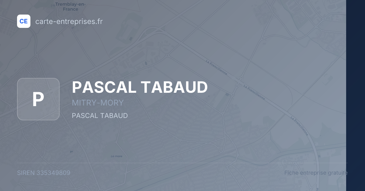 PASCAL TABAUD — 335349809 — fiche entreprise