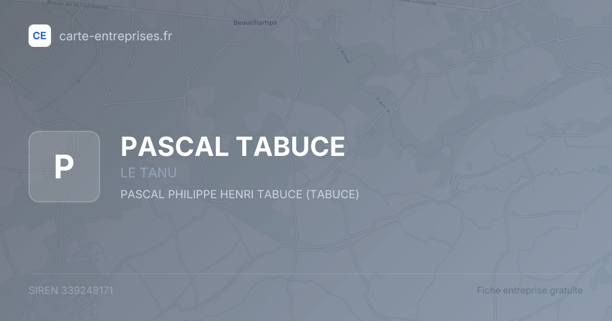 PASCAL TABUCE — 339248171 — fiche entreprise