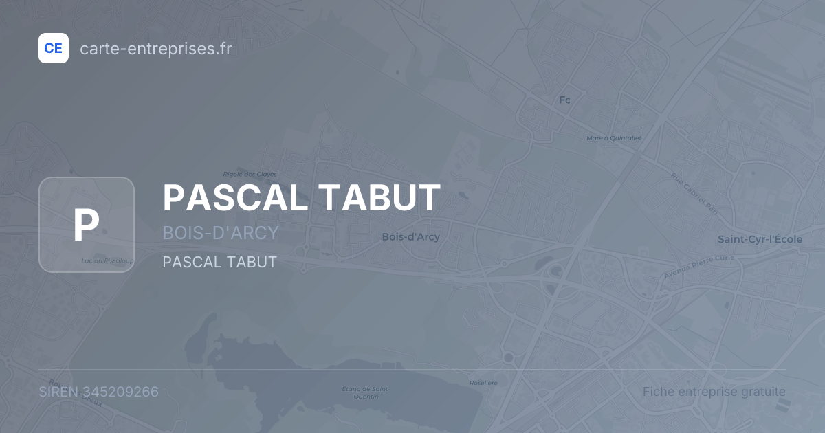PASCAL TABUT — 345209266 — fiche entreprise