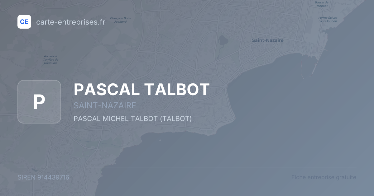 PASCAL TALBOT — 914439716 — fiche entreprise