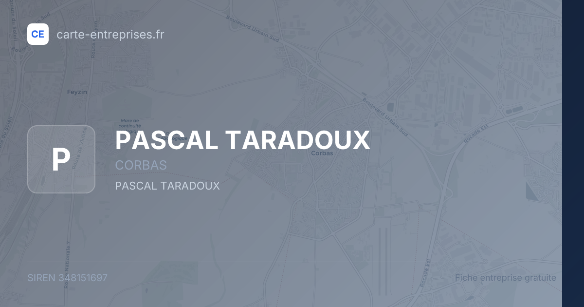 PASCAL TARADOUX — 348151697 — fiche entreprise