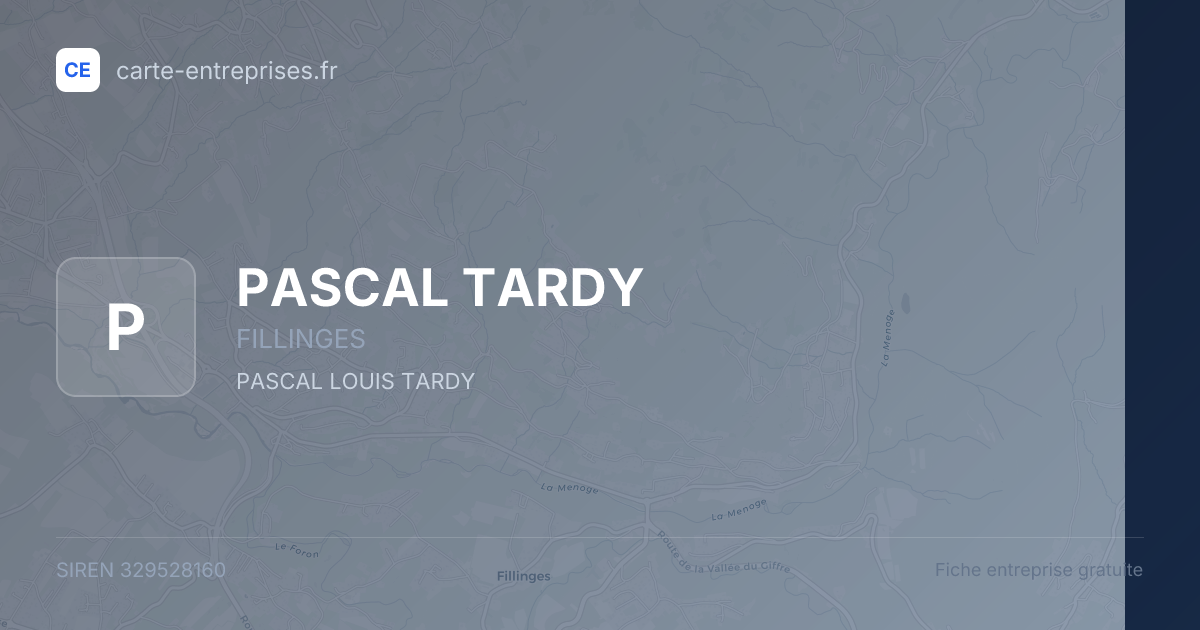 PASCAL TARDY — 329528160 — fiche entreprise