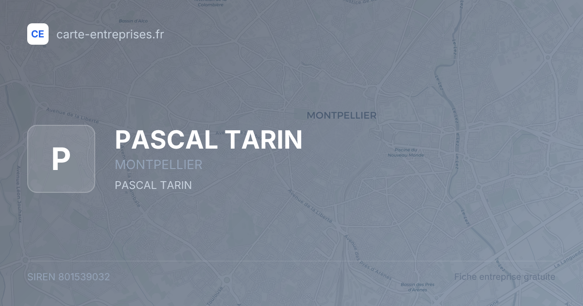 PASCAL TARIN — 801539032 — fiche entreprise