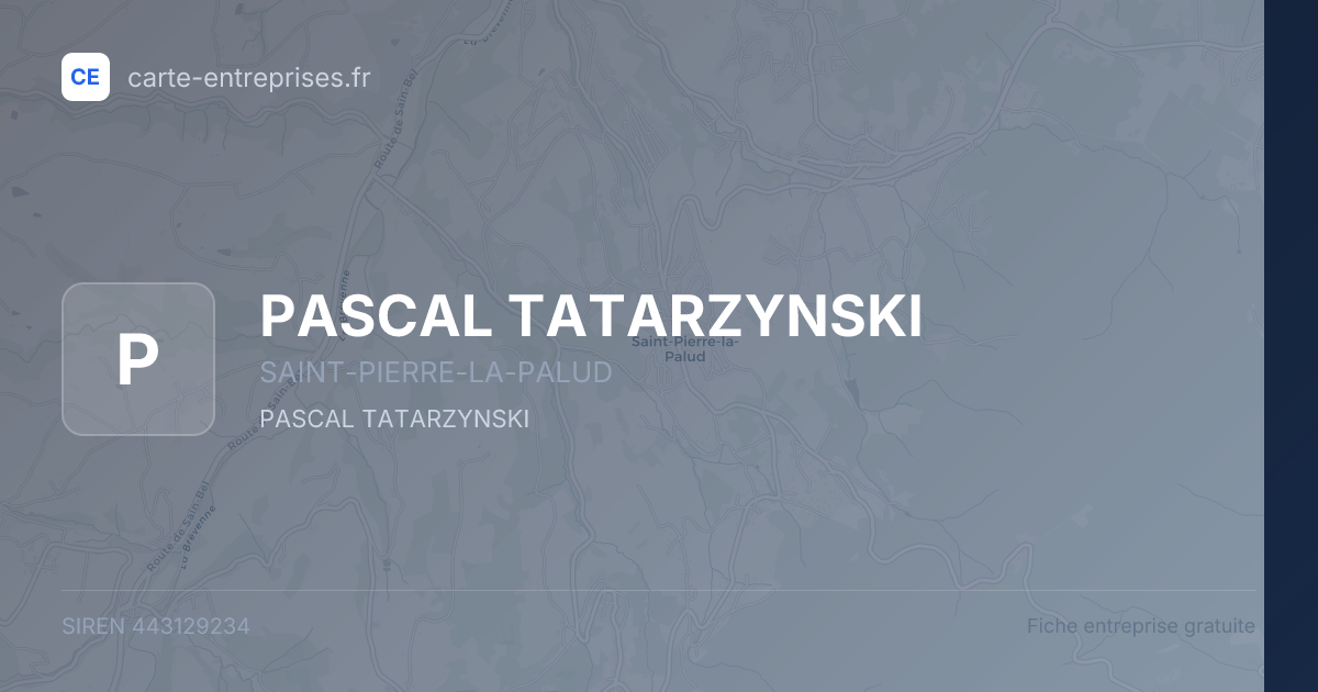 PASCAL TATARZYNSKI — 443129234 — fiche entreprise