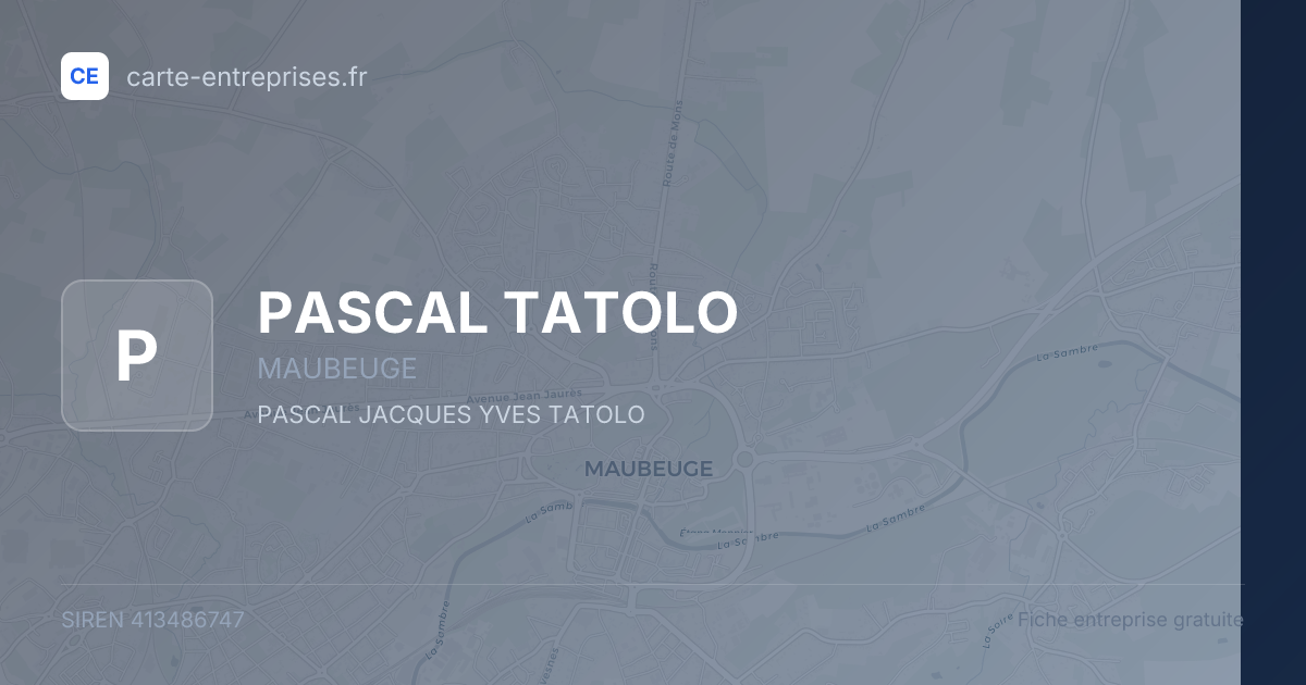 PASCAL TATOLO — 413486747 — fiche entreprise