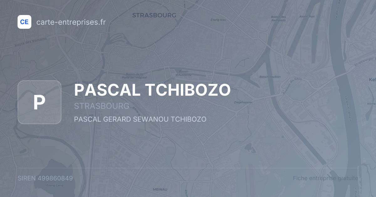 PASCAL TCHIBOZO — 499860849 — fiche entreprise