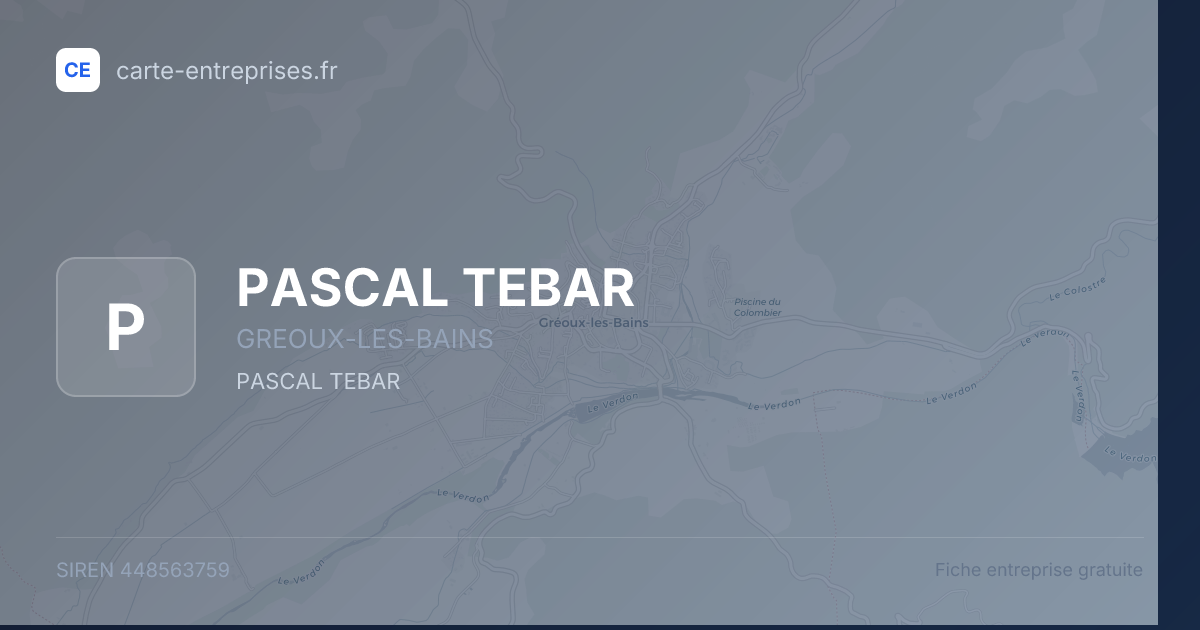 PASCAL TEBAR — 448563759 — fiche entreprise