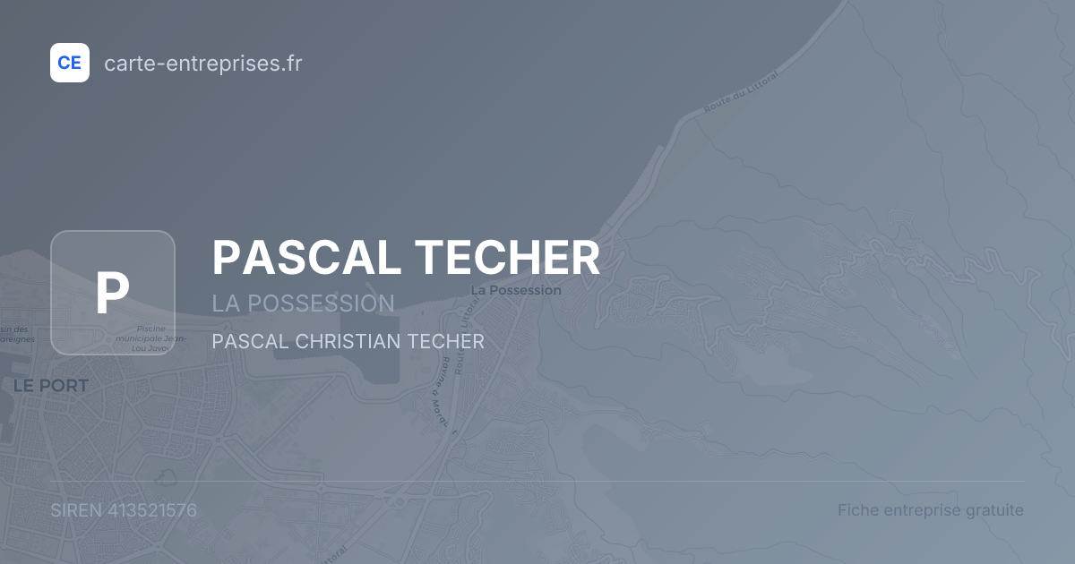 PASCAL TECHER — 413521576 — fiche entreprise