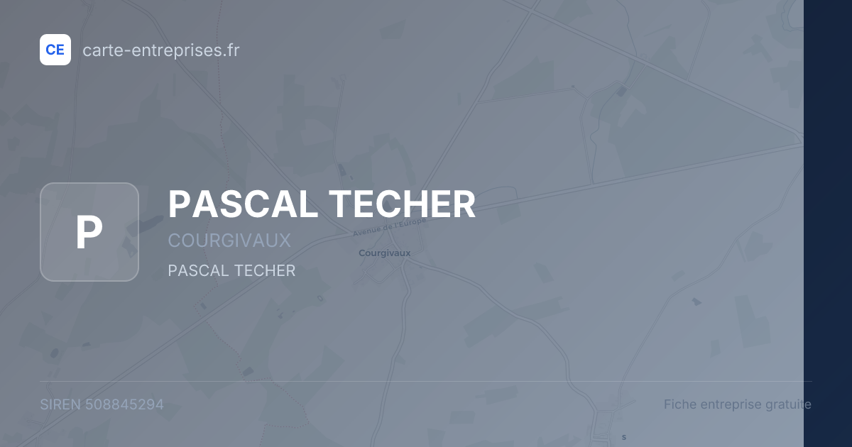 PASCAL TECHER — 508845294 — fiche entreprise