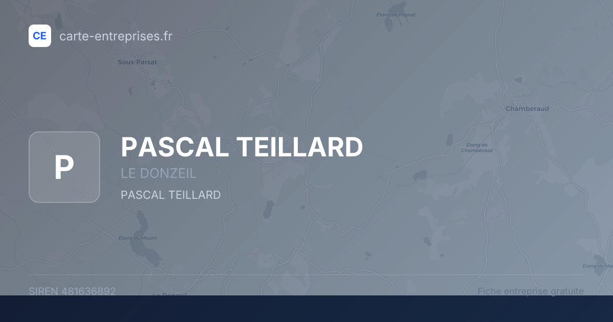PASCAL TEILLARD — 481636892 — fiche entreprise