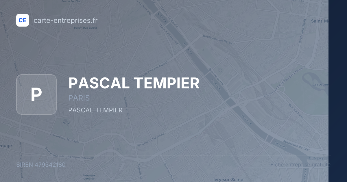 PASCAL TEMPIER — 479342180 — fiche entreprise