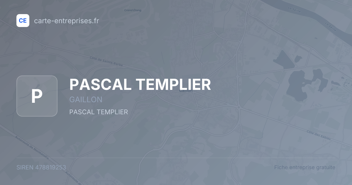 PASCAL TEMPLIER — 478819253 — fiche entreprise