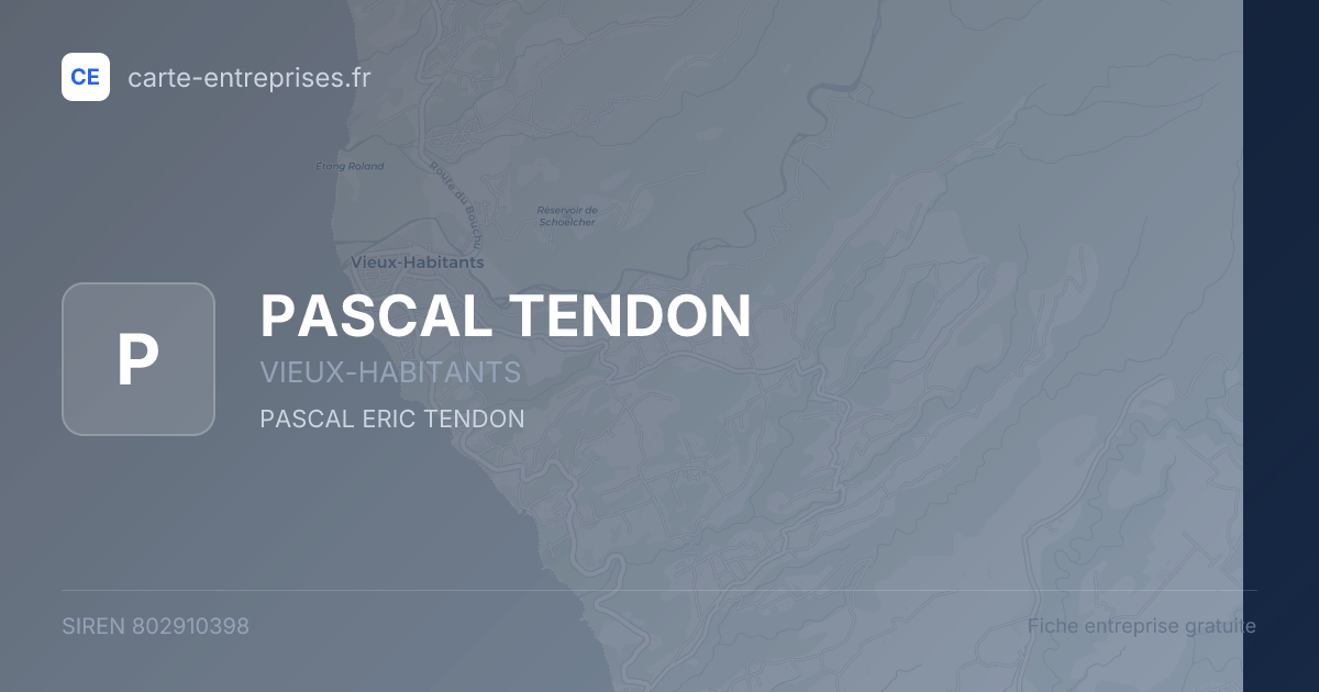 PASCAL TENDON — 802910398 — fiche entreprise