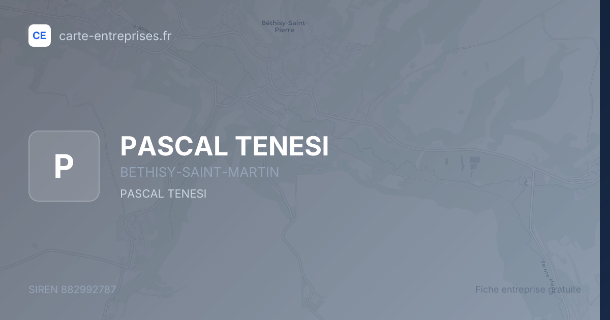 PASCAL TENESI — 882992787 — fiche entreprise