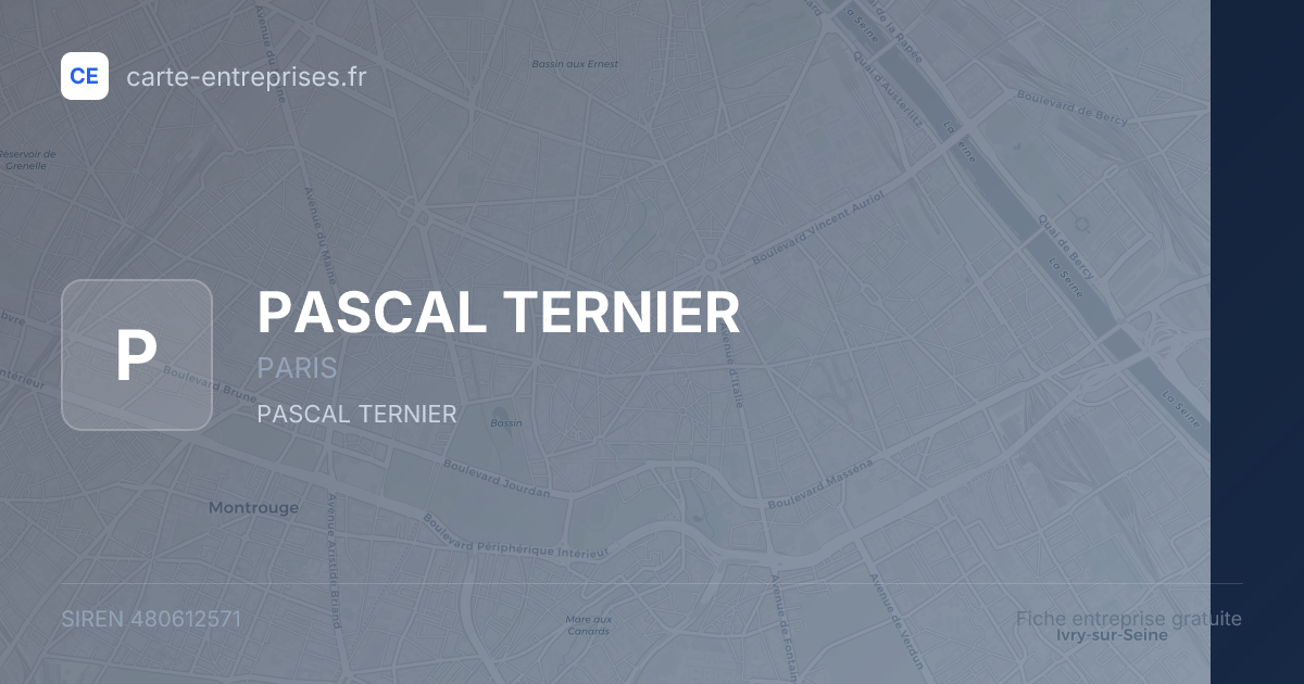 PASCAL TERNIER — 480612571 — fiche entreprise
