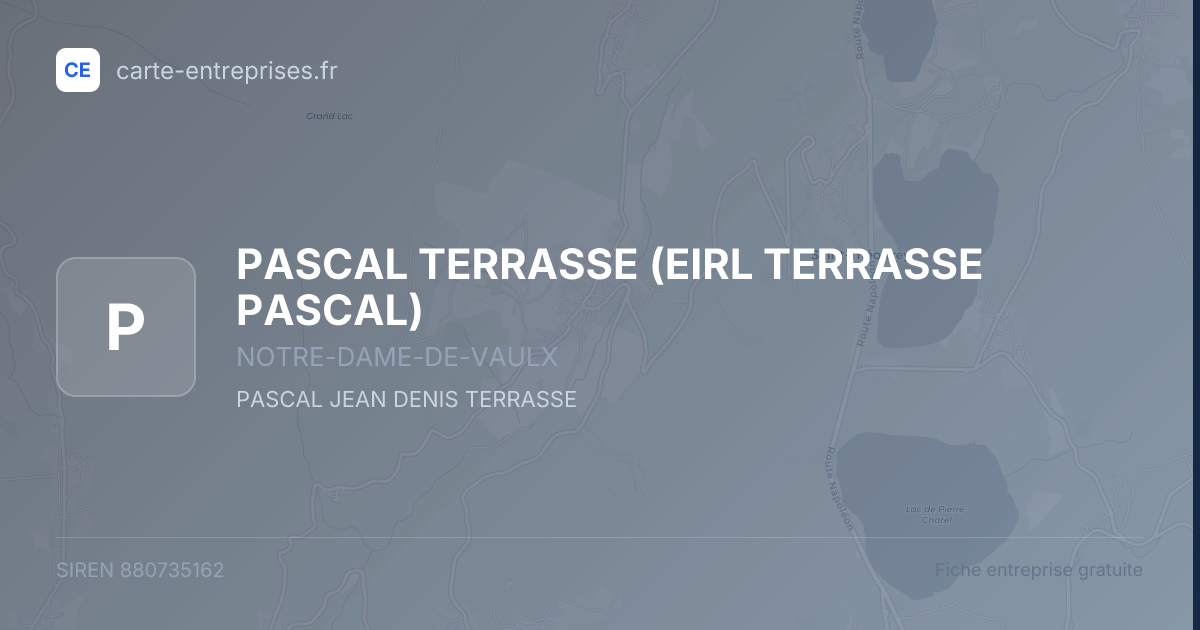 PASCAL TERRASSE (EIRL TERRASSE PASCAL) — 880735162 — fiche entreprise