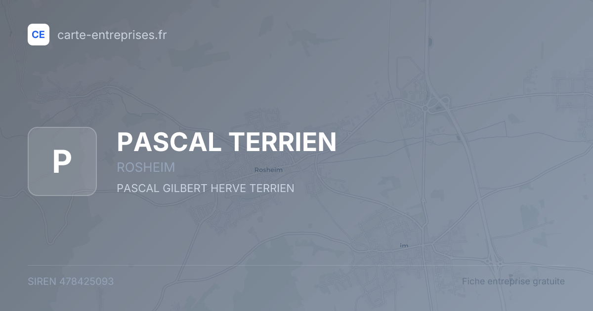 PASCAL TERRIEN — 478425093 — fiche entreprise
