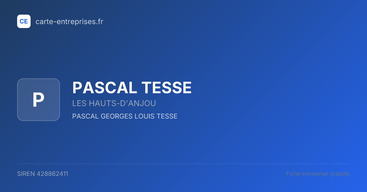 PASCAL TESSE — 428862411 — fiche entreprise