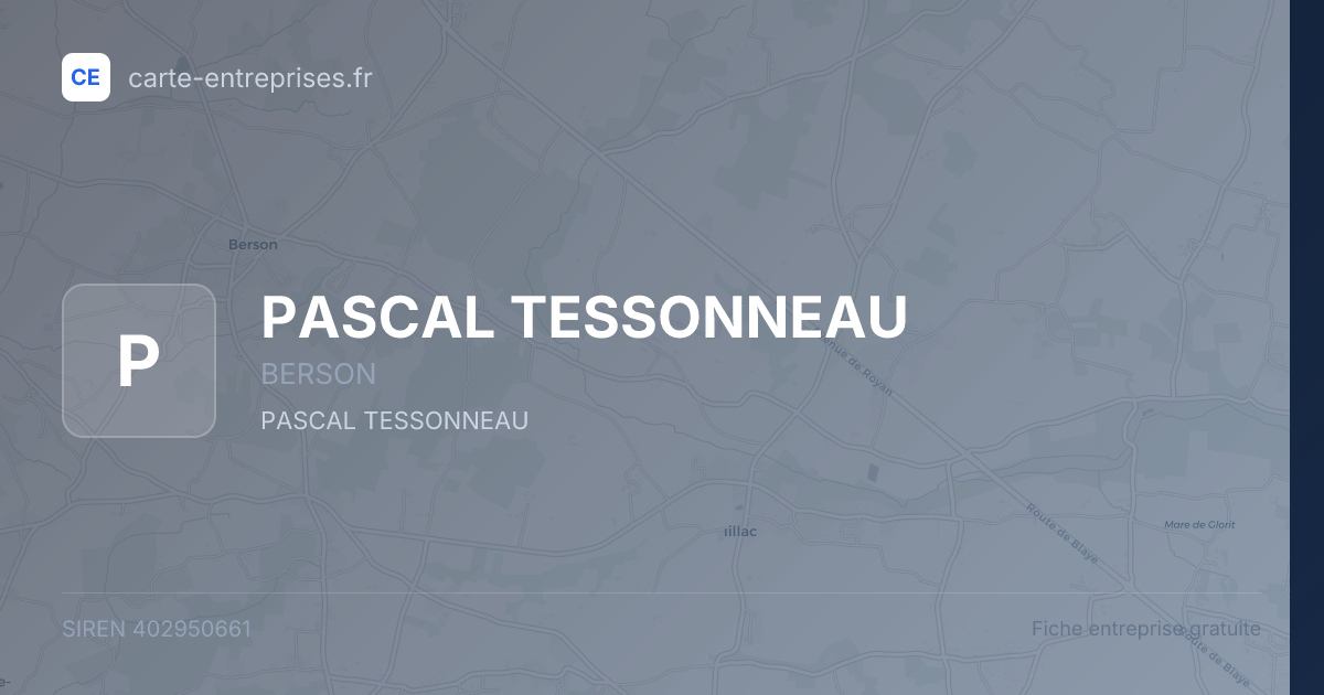 PASCAL TESSONNEAU — 402950661 — fiche entreprise