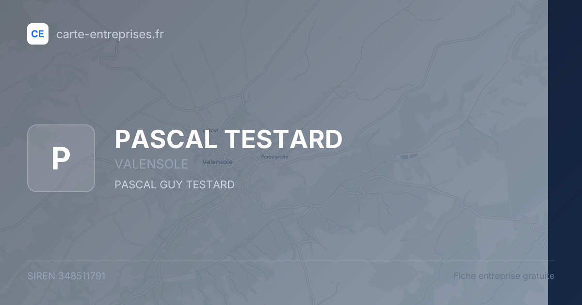 PASCAL TESTARD — 348511791 — fiche entreprise