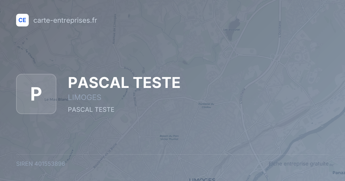 PASCAL TESTE — 401553896 — fiche entreprise